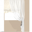 Эскиз римской шторы в гостиную св светло-бежевых тонах