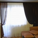 Шторы для гостиной, шоколадный софт + тюль-плиссе