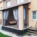 Шторы для террасы в сером цвете. Ткань влагостойкий оксфорд.