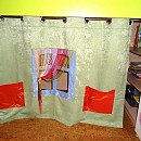 Зонирующая шторка в детский домик под кроватью