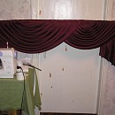 Ламбрекен для зала.Бордовый.Пошив штор.